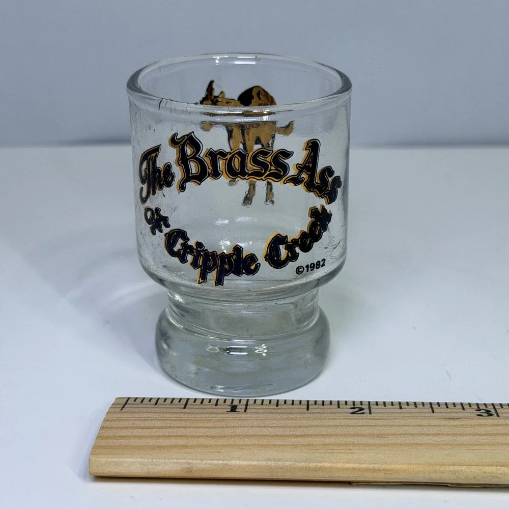 Vintage 1982 The Brass Ass of Cripple Creek Colorado Souvenir Shot Glass